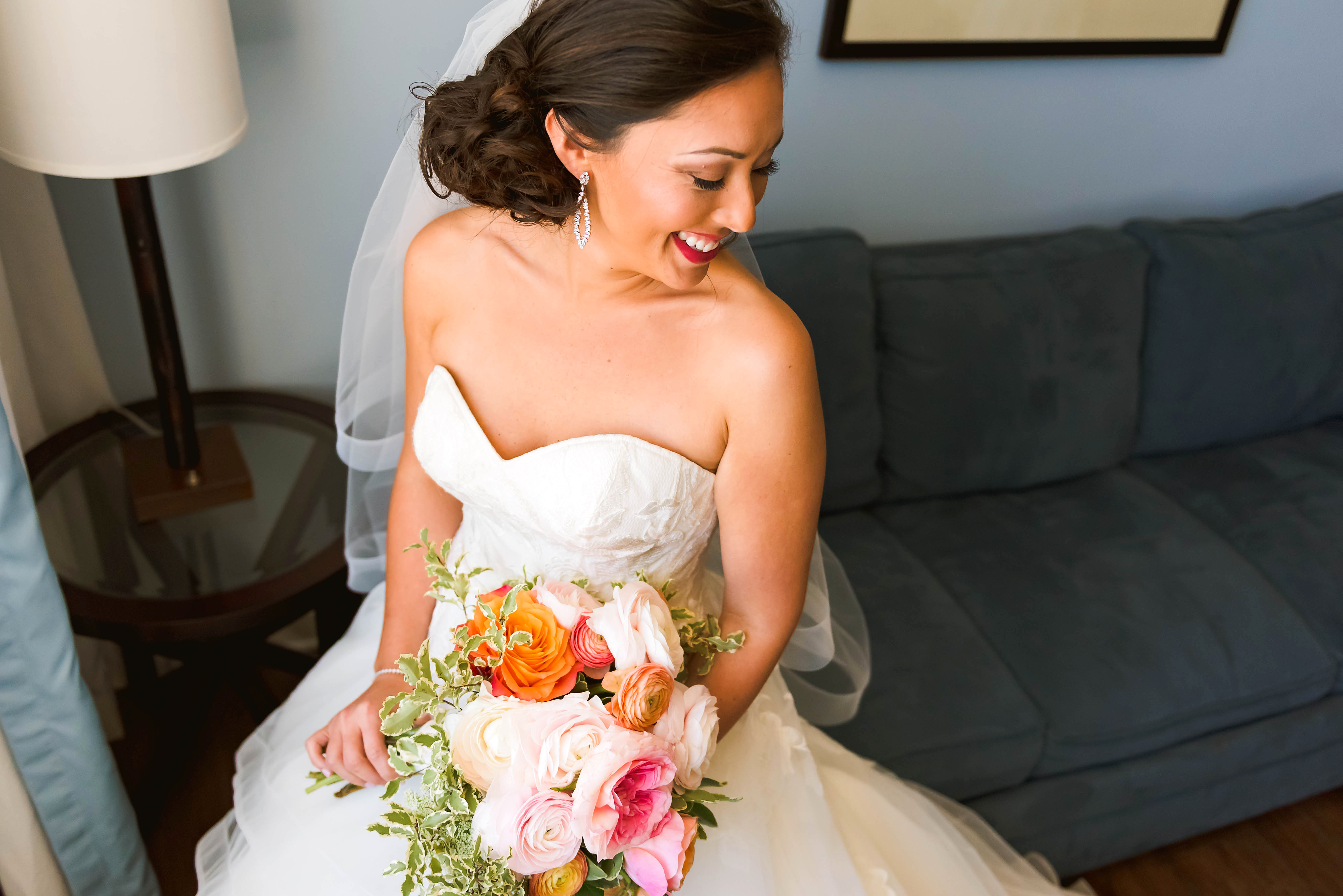 colorful bouquet and fort myers bride | erin schmidt photo | burroughs home wedding fort myers florida wedding photos | Fort Myers Florida wedding