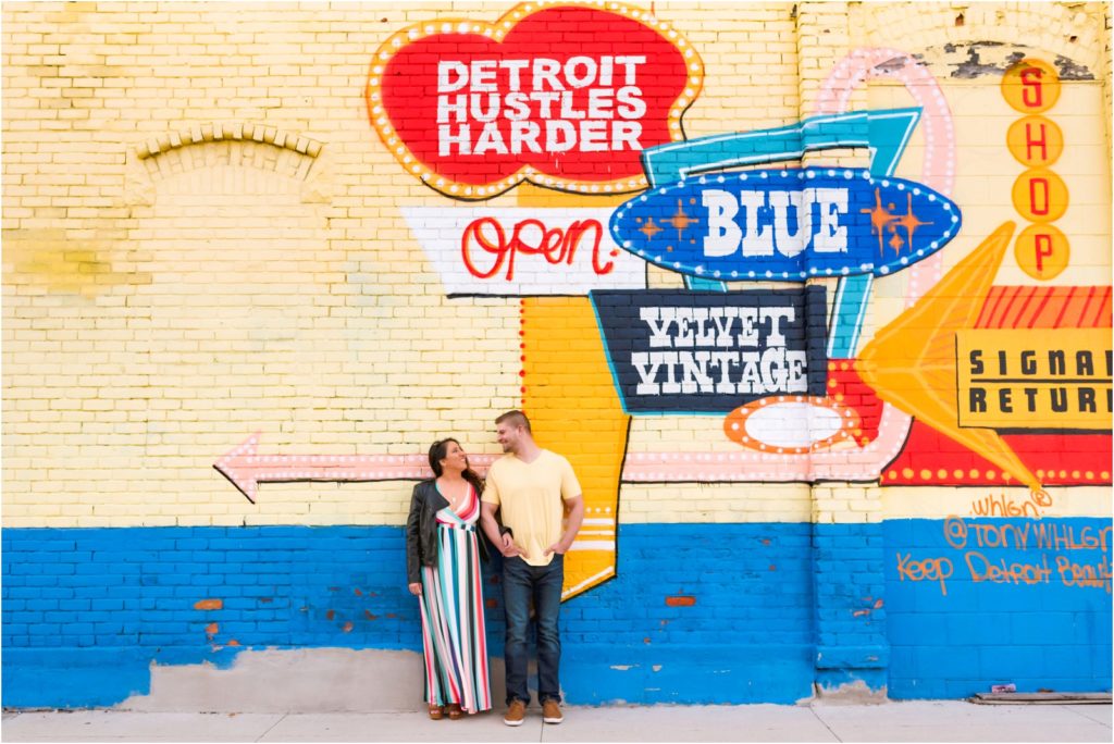 Erin Schmidt Photography engagement photos | spring Eastern Market love story | Metro Detroit wedding photographer