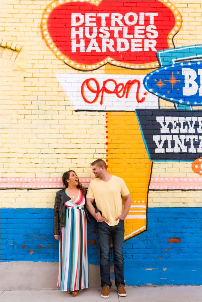 Erin Schmidt Photography engagement photos | spring Eastern Market love story | Metro Detroit wedding photographer