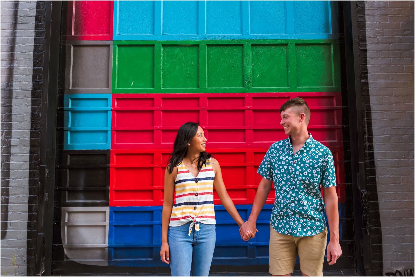 Erin Schmidt Photography | colorful Eastern Market summer engagement | Metro Detroit wedding photographer