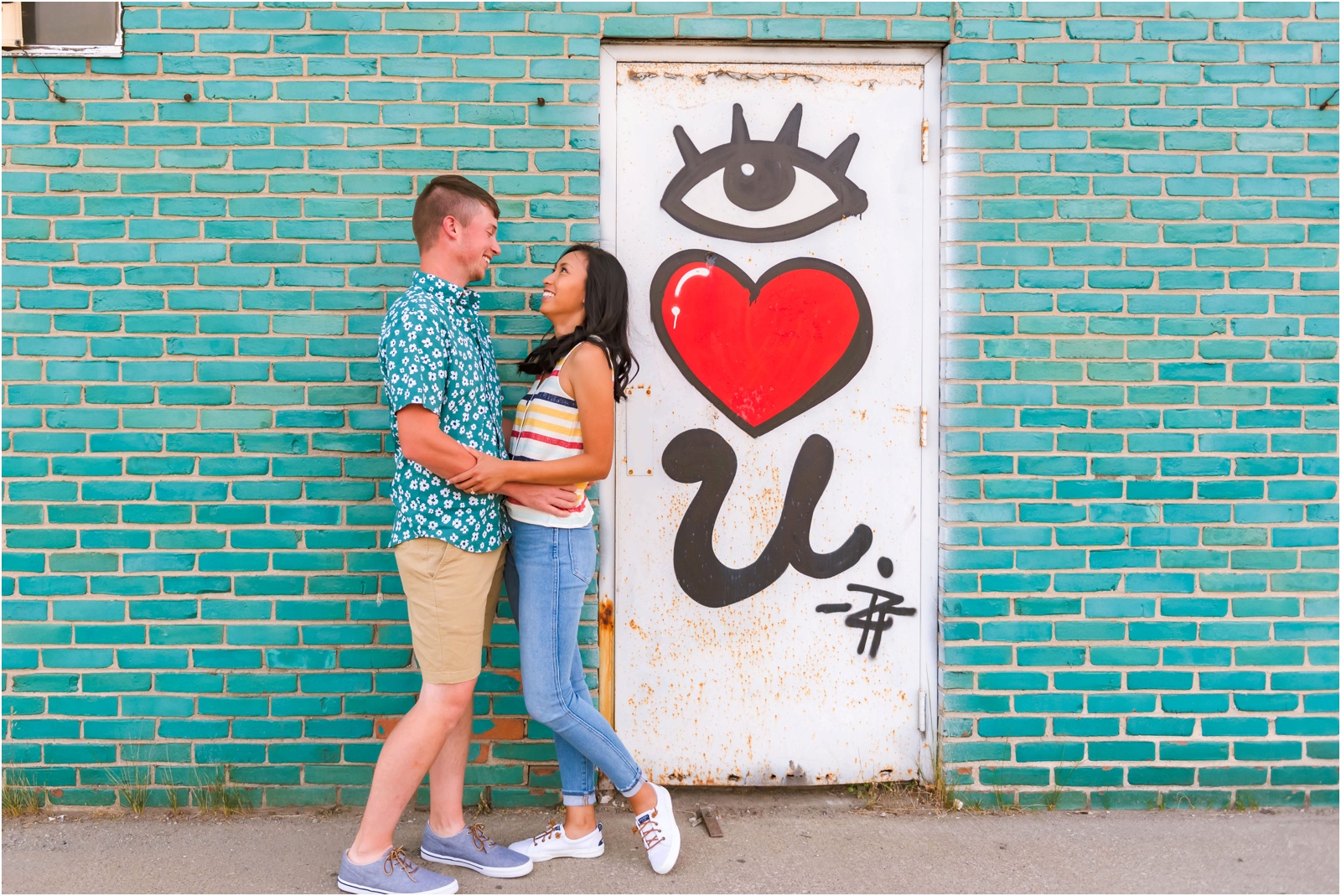 Erin Schmidt Photography | colorful Eastern Market summer engagement | Metro Detroit wedding photographer