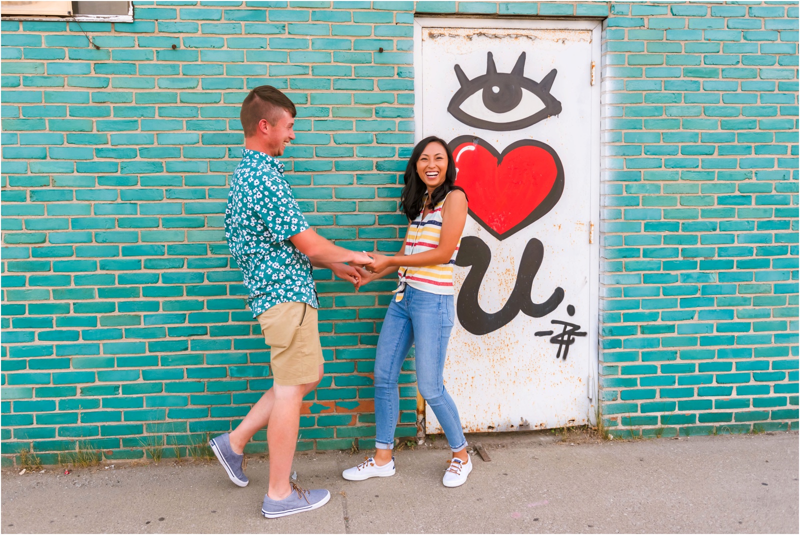 Erin Schmidt Photography | colorful Eastern Market summer engagement | Metro Detroit wedding photographer